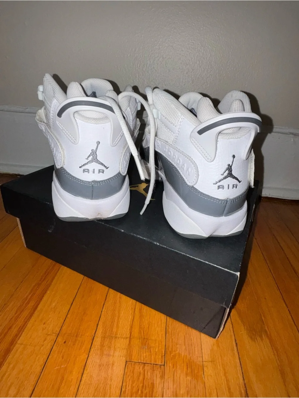 Jordan 6 Rings Youth Sneakers in White & Gray